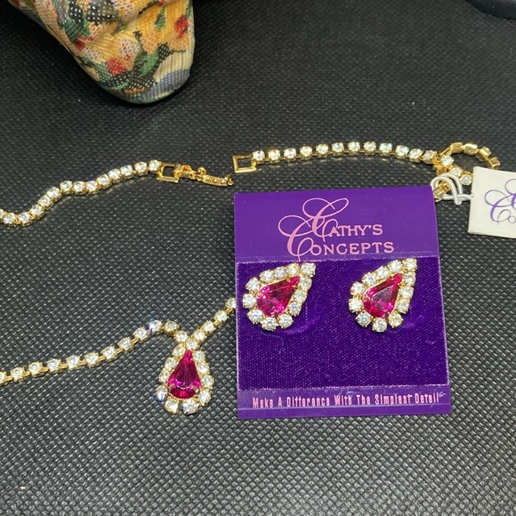 Cathy’s Concepts rhinestone jewelry set. Promtastic. Barbie goes out! - Picture 2 of 8